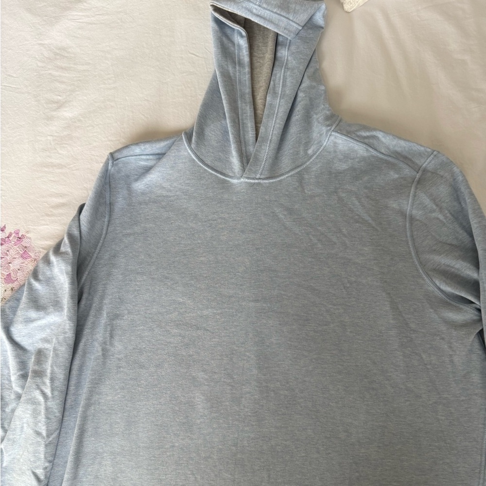 Reversible Gray/Lt Blue  Hooded Pullover
